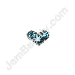  Nail Gem Heart w/ Blue Stones Medium 