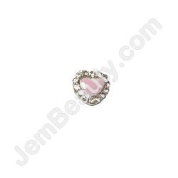  Nail Gem Heart Light Pink Medium 