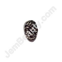  Nail Gem Skull Oval Black Medium 