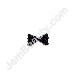  Nail Gem Bow Black Beads Medium 