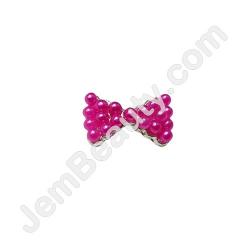  Nail Gem Bow Hot Pink Beads Medium 