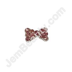  Nail Gem Bow Light Pink Stones Medium 