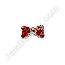  Nail Gem Bow Red Stones Medium 