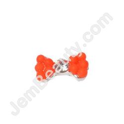  Nail Gem Bow Neon Orange Small 