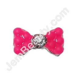  Nail Gem Bow Neon Pink Small 