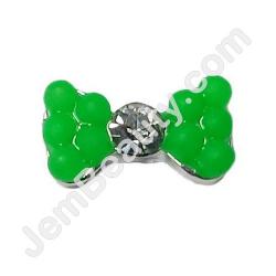  Nail Gem Bow Neon Green Small 