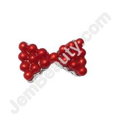  Nail Gem Bow Red Beads Medium 