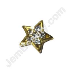  Nail Gem Star Gold & Stones Small 