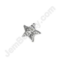  Nail Gem Star Silver & Stones Small 