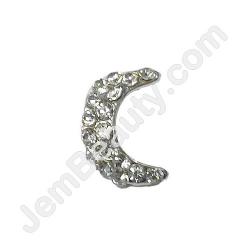  Nail Gem Crescent Silver Medium 