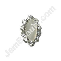  Nail Gem Oval Bead white stones Medium 