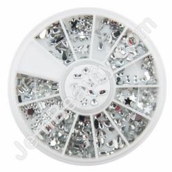  Rhinestone Shapes Silver Wheel 