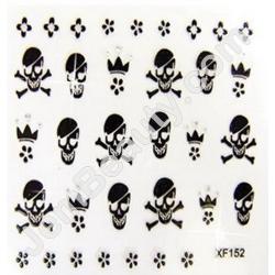  Nail Sticker Skulls and Crowns 1 Sheet 