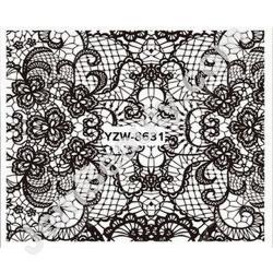  Nail Water Decal Black Lace 1 Sheet 