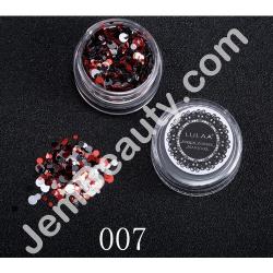  Nail Sequins Multi Black Red 07 1.5 g 