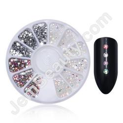  Rhinestone Slv Pnk Wht Clr AB Wheel 