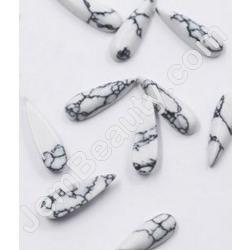  Nail Gem Teardrop Marble White 10/Pack 