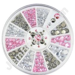  Rhinestone Silver Pink Grey Wheel 