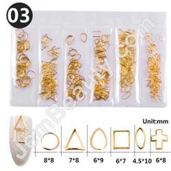  Metal Rivets Gold 6 Shapes 03 Pack 