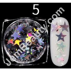  Sequins Holo Silver Stars 5 1 g 