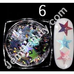  Sequins Holo Silver Stars 6 1 g 