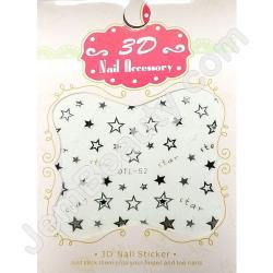  Nail Sticker Stars BLK WHT 