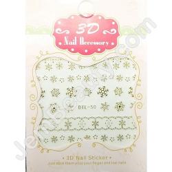  Nail Sticker Snowflake Gold 1 