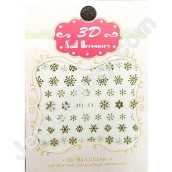  Nail Sticker Snowflake Gold 2 