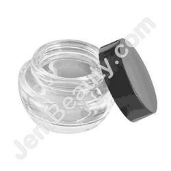  Jar Round Glass w/ Black Lid 