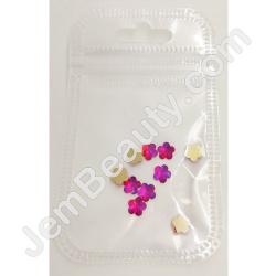  Nail Gem Red AB Flowers 10/Pack 