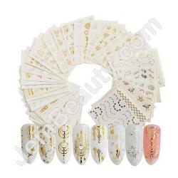  Nail Water Decals GLD SLV 30/Pack 