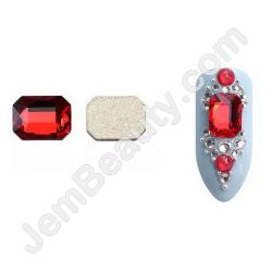  Gem Stone Rectangle Red 10/Pack 