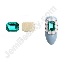  Gem Stone Rectangle Deep Green 10/Pack 