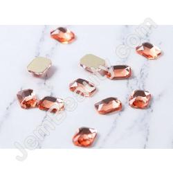  Gem Stone Rectangle Water Red 10/Pack 