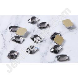  Gem Stone Rectangle Grey 10/Pack 