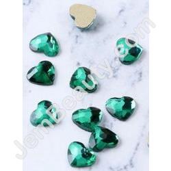  Gem Stone Heart Emerald 10/Pack 