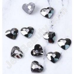  Gem Stone Heart Gun Black 10/Pack 