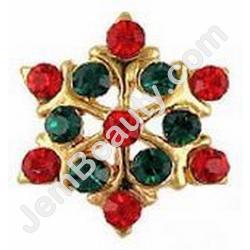  Nail Gem Star Red Green Single 