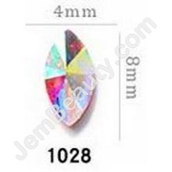  Rhinestone Navette L Crystal AB 10/Pack 