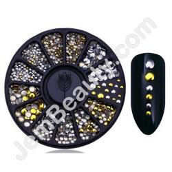  Metal Studs Round Gold Silver Wheel 