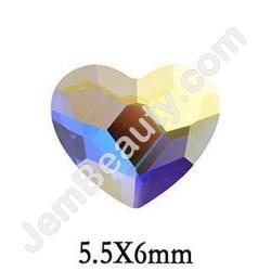  Rhinestone Heart AB 20/Pack 