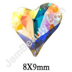  Rhinestone Irregular Heart AB L 20/Pack 