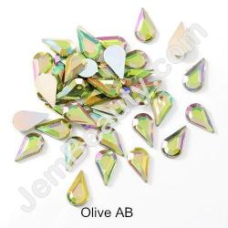  Rhinestone Teardrop Olive AB 100/Pack 