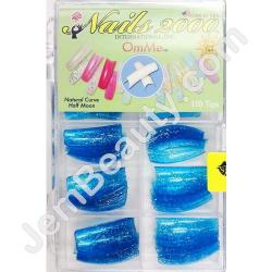  OmMe Tips Sapphire Blue Glitter 110/Box 