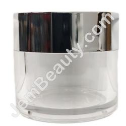  Acrylic Jar Silver Lid Round 