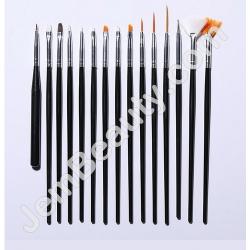  BP Assorted Nail Brushes Black 15/Pack 