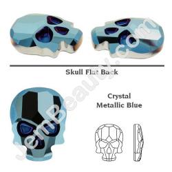  Swarovski Skull Metallic Blue 3pcs/Bag 