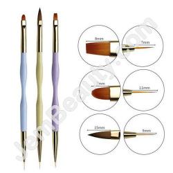  BP Dual-Head Nail Brush 3pcs Set 