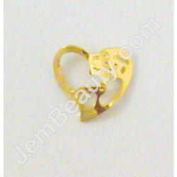  Nail Charm Gold Big Heart 