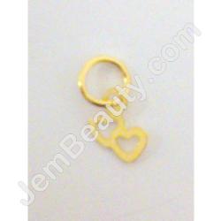  Nail Ring Gold Double Hearts 